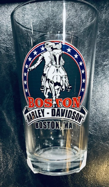 BOSTON H-D MINUTEMAN CUSTOM PINT GLASS