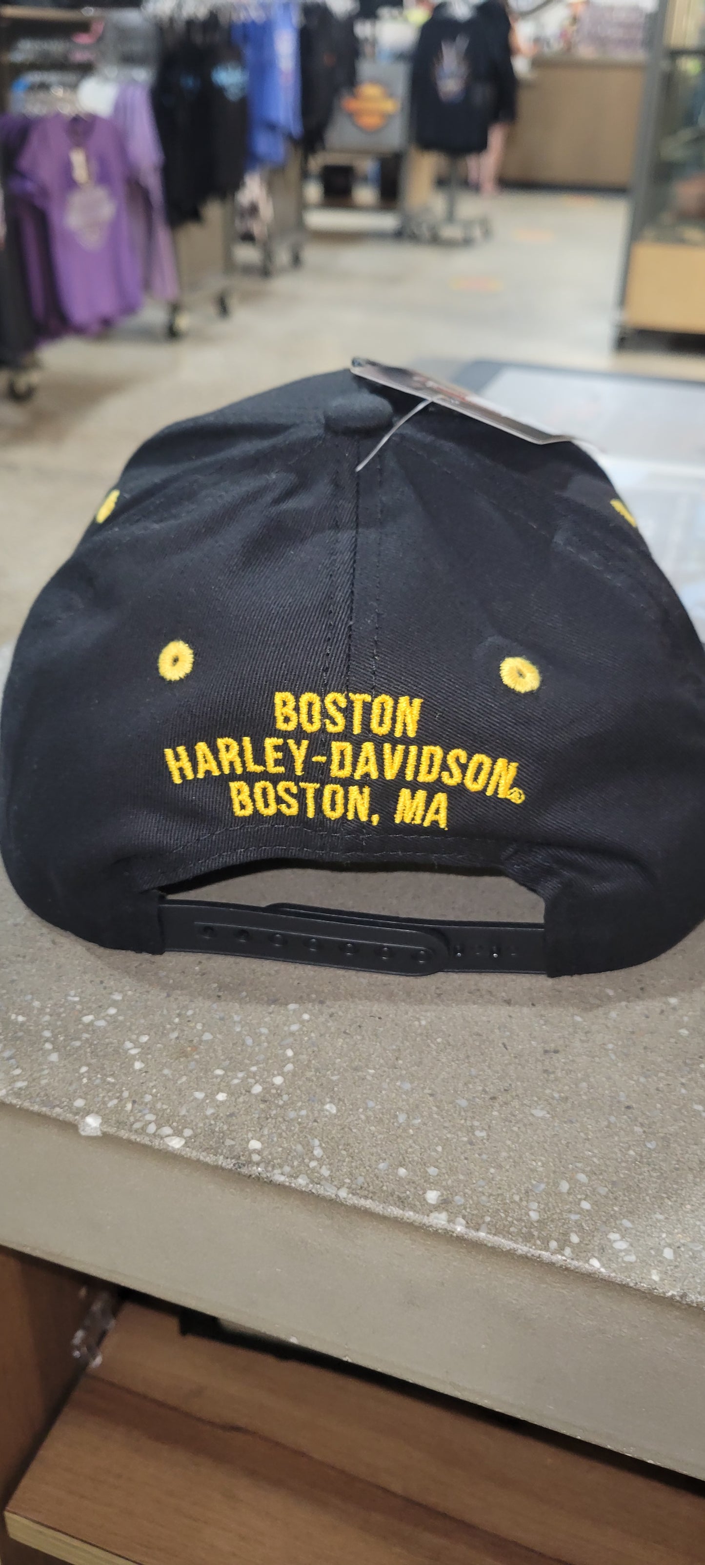 Boston H-D Black and Yellow Hat